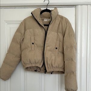 Commense Tan Corduroy Puffer Jacket